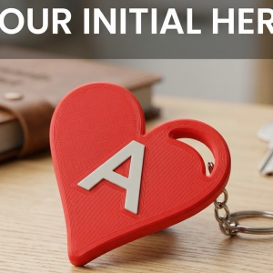 HEART INITIAL KEYCHAIN