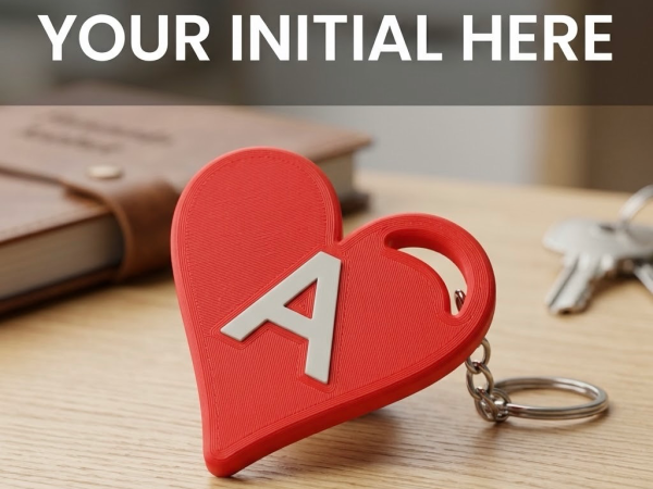 HEART INITIAL KEYCHAIN