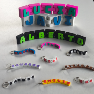 articulated name keychain