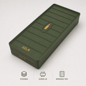 22LR Slider Ammo Storage Box for 250 Rounds | Stackable Ammo Case