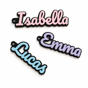 Custom Name Keychain | Two-Colour Personalized Bag Tag