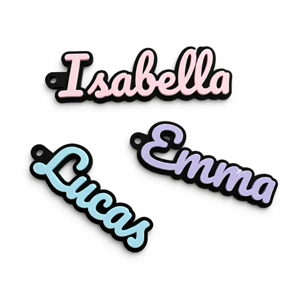 Custom Name Keychain | Two-Colour Personalized Bag Tag