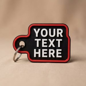Custom Multi-Line Text Keychain - Quote and Gear Tag