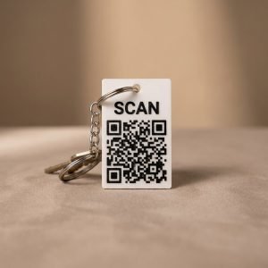 Custom QR Code Keychain - Scannable Link Tag