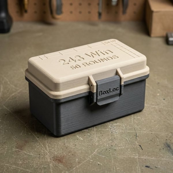 243 Win BoxLoc Ammo Storage Box for 50 Rounds - Modular Lock Case
