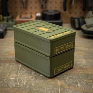 32 S&W Long Slider Ammo Storage Box for 50 Rounds - Stackable Ammo Case