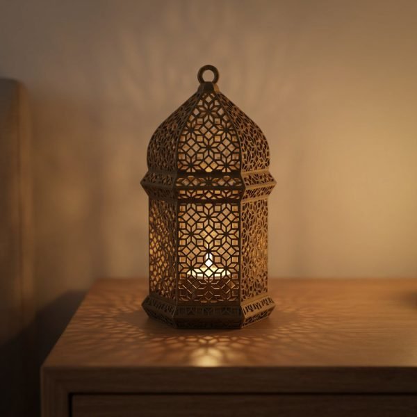 Arabic Geometric Tea Light Lantern - Medium Ambient Lamp