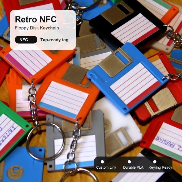 Floppy Disk NFC Keychain | Retro Smart Link Tag