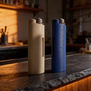 Slim Cigarette Case with Lighter Slot - Pocket Carry Case